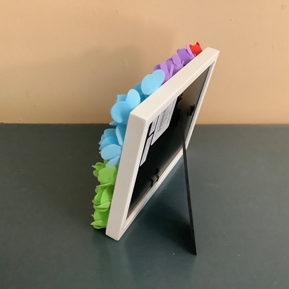 5” x 7” multi colored rainbow real touch rosebud picture frame - Picture 4 of 6